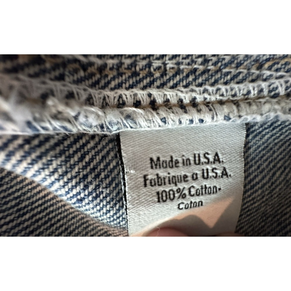 90s Calvin Klein CK Jeans Denim Button Vest Unisex Leather Patch Sz L Vintage - Picture 6 of 8
